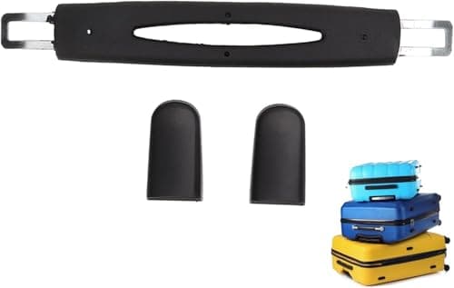 Luggage Handle Replacement - 23cm Heavy-Duty Suitcase Strap with Brackets, Universal Ergonomic Grip for Travel Case Repair, Black Plastic Pull Handle Fits Most Suitcases & Luggage Models