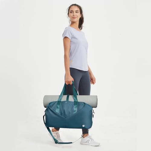 Ceneda Large Gym Bag with Toiletry Bag, Water Resistant Sport Duffel Bag with Shoes Compartment & Wet Pocket, Portable Lightweight Travel Bag, Overnight Weekender Bag Yoga Bag, Teal — view 2