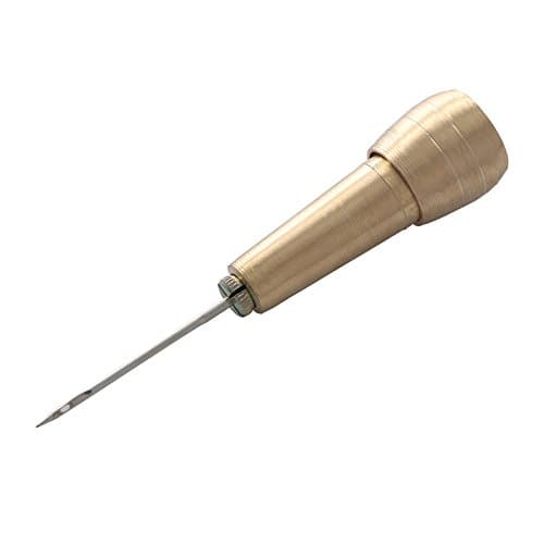 Co-link Copper Handle 4 Needles Sewing Awl Hand Stitcher Shoe Repair Tool Kit with 9m Nylon Cord Thread for DIY Sewing Repairing Canvas Leather (Gold +Black) — view 4