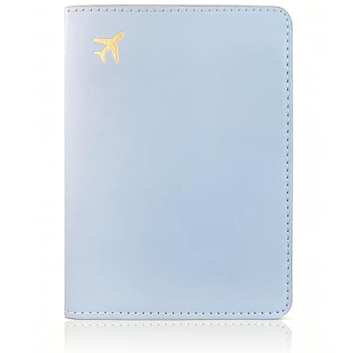 toTravelGear Passport Holder for Travel Essentials,RFID Blocking Passport Cover Case for Travel Accessories,Travel Wallet for Women Men, Light Blue, 5.5 x 4 inches, Minimalist