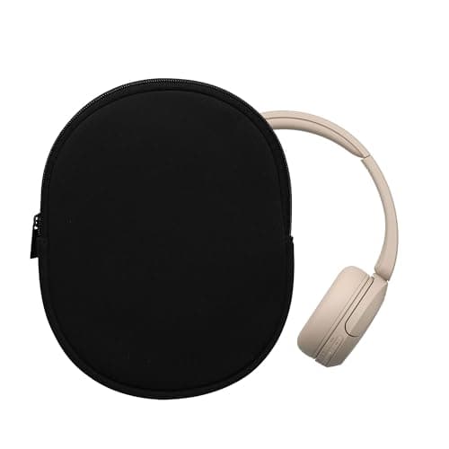 kwmobile Neoprene Headphone Case for WH-CH520 / WH-CH510 / MDR-ZX110 Cover – Over-Ear Headset Storage Pouch - Soft Travel Carry Bag Black