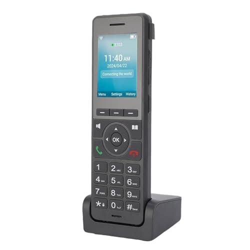 Topiky 4G LTE Portable WiFi Phone, Cordless VoIP Telephone with SIM Card Slot 3 SIP Accounts 3 Way Conference Calls 2.4 Inch Color Screen, for Home Office (EU Version)