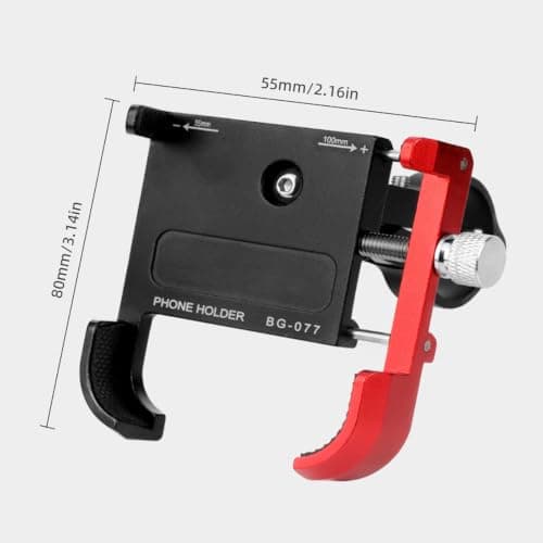 yanwuwa Motorcycle Phone Stand, Handlebar Phone Mount, Black and gold — view 3