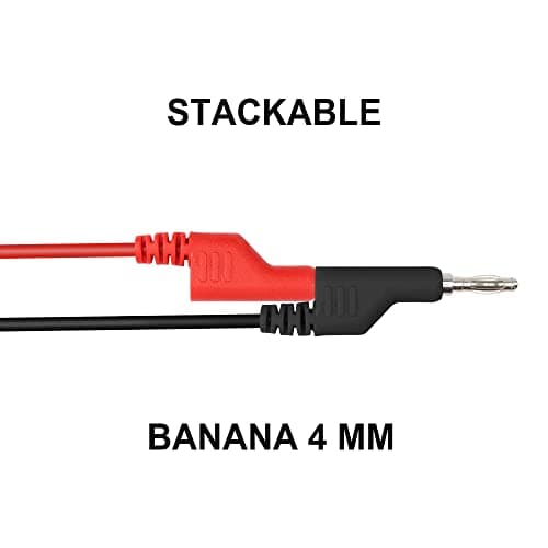 PNGKNYOCN 4.2Ft BNC Male to Stackable Dual Banana Plug Test Lead Coaxial Cable for Oscilloscope — view 2