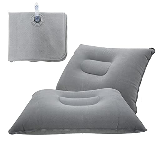 PCTC 3 Pack Inflatable Pillow, Travel Pillow Camping Pillow,Travel Pillow Cushion Compact Air Blow Up Pillow for Beach Sun Lounger Sunbathing Backpacking Hiking - Accessory for Travelling(Grey) — view 3