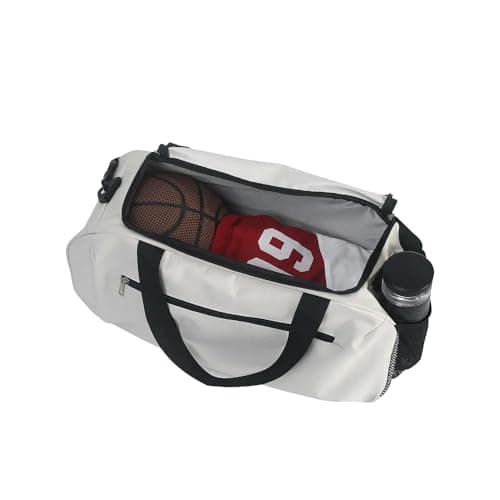 Fashion Duffel Duffle Bag Trending Designer Waterproof Portable Polyester Luggage Gym Sport Travel Bag, WHITE — view 3