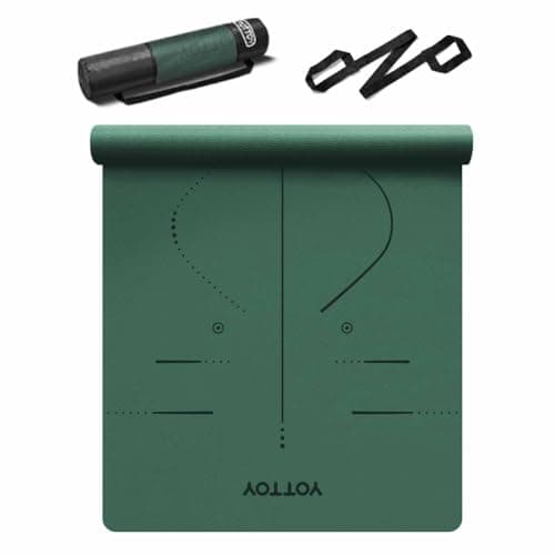 YOTTOY Yoga Mat, 72"x 32"x1/3" Wide Non-Slip Exercise Fitness Yoga Mats,Eco-Friendly TPE Exercise Mats for Women Men Home Workout with Strap Bag (Green, 183 * 80cm*8mm)