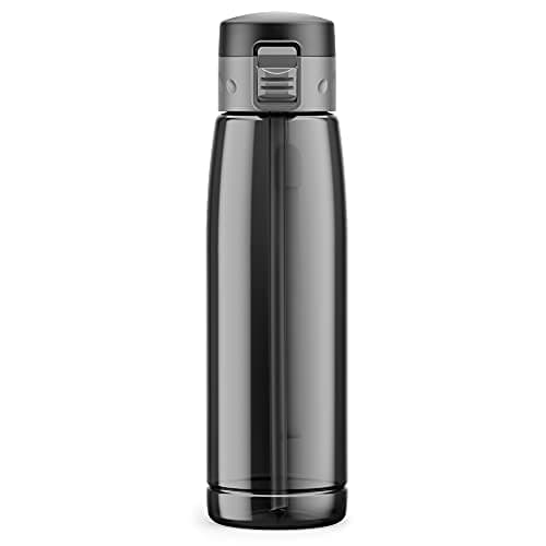 Swayze Personalised Water Bottle With Straw 660ml, School Water Bottles Boys Girls, Gym Bottle Bpa Free Cycling Sports Add Your Custom Text To Bottle (Black) — view 3