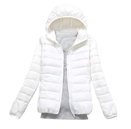 Lightweight Down Jacket Women with Hood Womens Down Coats Women's Ultra Light Packable Down Jacket Down Filled Coat Parka Quilted Padded Hooded Puffer Jacket Ladies Bubble Puffa Jacket Winter White