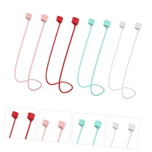 COMPUKAS 4pcs Silicone Magnetic Anti-lost Earphone Strap Cord, Soft Sport Neck Lanyard Rope, Wireless Headset Protector Compatible with True Wireless Earbuds, Multi-color Set for Outdoor — view 6
