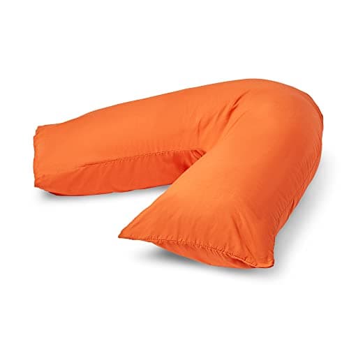 CnA Stores Orthopaedic V-Shaped Pillow Extra Cushioning Support For Head, Neck & Back (Orange Rust, V-pillow With Cover)