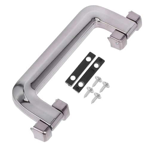 Cabilock Universal Silver Plastic Luggage Suitcase Handle Replacement Part with 0.3cm and 0.6cm Screw Hole Inner Diameter, Easy Installation for Travel and Suitcase Repair