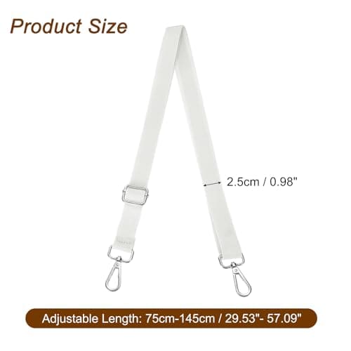 sourcing map Wide Shoulder Strap,2.5cm Crossbody Purse Strap White — view 2