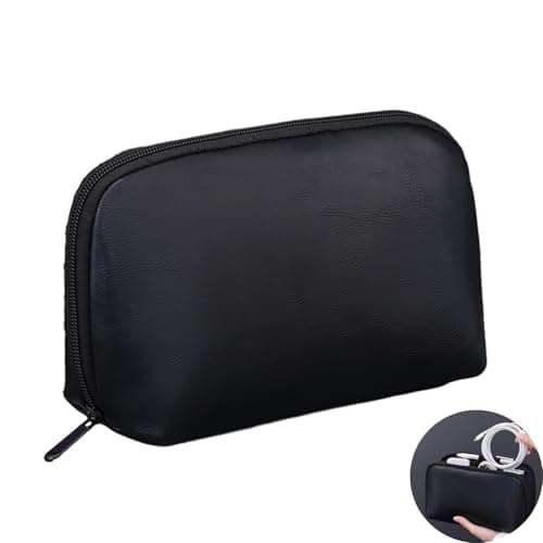 Glifora Electronic Accessories Bag - Multi-Compartment Travel Tech Accessories Pouch, Waterproof Faux Leather Pouch Organiser for Cables, Chargers and Power Banks — view 6