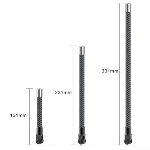 Carbon Fibre Extension Rod Kit, 1/4 Inch Thread Action Camera Pole with 10cm 20cm 30cm Length Options, Lightweight Selfie for Third Person(Black 30 cm) — view 4