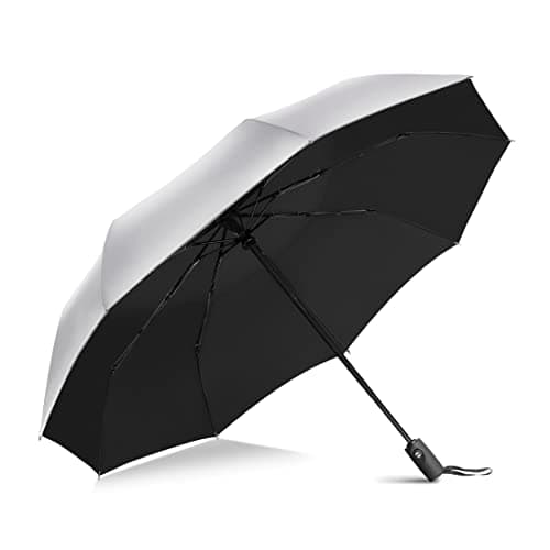 ZOMAKE UV Umbrella for Sun Protection UPF 50+ (46 Inch,Silver/Black)