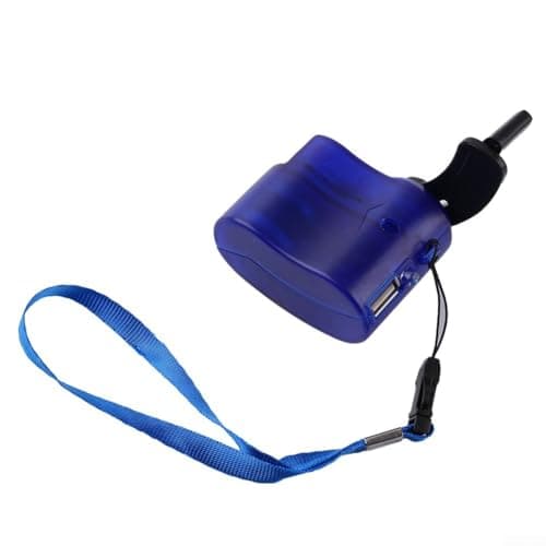 Phone Charger, Portable Hand Crank Charger, Portable Mobile Phone Charger, USB Port Charger Power Bank, For Outdoor Hiking Camping Manual Power Supply(Blue) — view 4