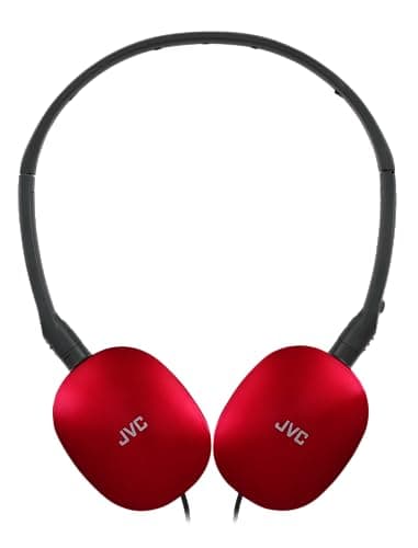 JVC HA-S160M-R Flats Foldable and Compact Headphones in Glossy Trendy Colour, with Switch for Microphone On/Off, Ideal for Teleworking and Online Seminars (Red) — view 2