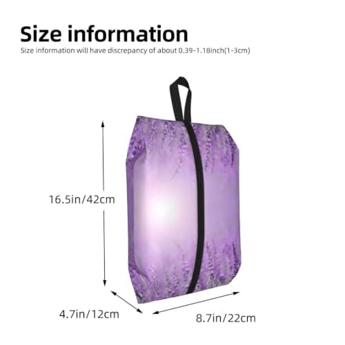 Romantic Purple Lavender Print Waterproof Shoe Bag Travel Bag with Carry Strap Storage Bag Versatile Cosmetic Bag-2pcs — view 3