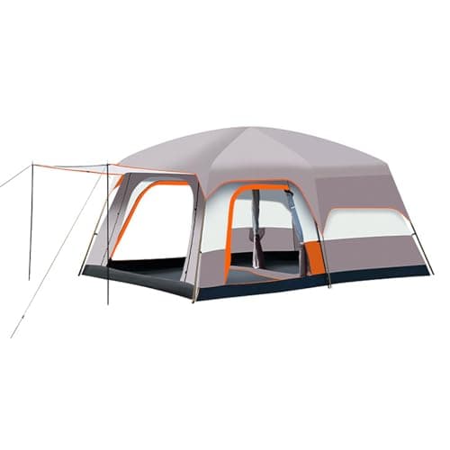 VGEBY Instant Pop Up Camping Tent, Spacious 2 Room Layout Quick Setup with Carry Bag for 4-6 Person for Family Camping and Outdoor Adventures (4-6 People)