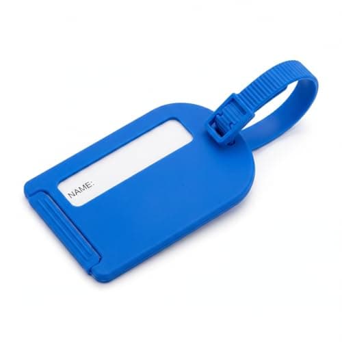 OCTAVE® Luggage Tags - for Suitcases with ID Card Silicone Personalised Travel Bag Labels with Strap, Durable Flexible Suitcase Identifier for Checked Luggage, Backpack & Handbag (Blue)