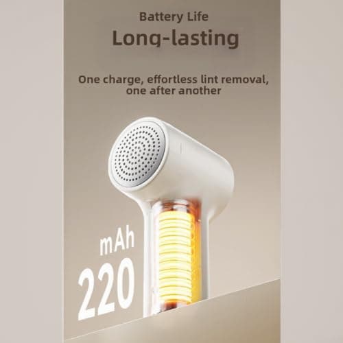 Household Fabric Shaver for Clothes, Compact Electric Lint Remover with One-Click Start, Advanced Protection Mesh Hairball Trimmer for Travel, White(B) — view 6