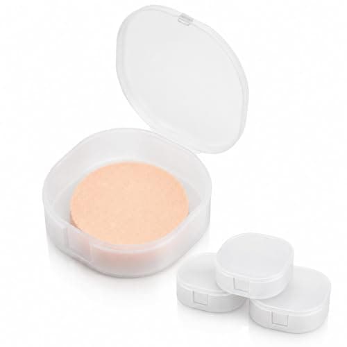 SULIKJHUI 4 Pcs Travel Cotton Round Holder, Portable Sealed Dispenser