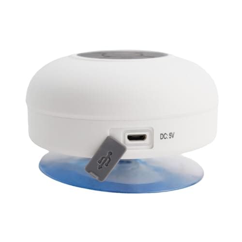SPORTARC BT Shower Speaker，With Colorful Cool Flash Light,IPX4 Waterproof Design, for MINI Speaker For Bathroom, Party, Travel, Outdoor(White) — view 5
