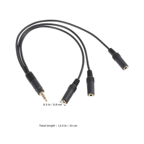 Healeved MM Audio Splitter Cable for Headphones and Mobile Devices — view 2
