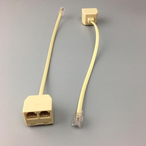 MUSISALY Rj11 Socket Splitter Telephone Plug Adapter Beige 5pcs — view 4