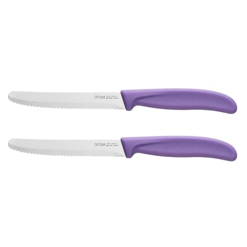 OPOLIA Tomato knife,2-Piece,Serrated,Stainless Steel,Dishwasher Safe,Purple
