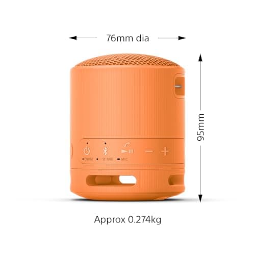 Sony SRS-XB100 - Wireless Bluetooth, Portable, Lightweight, Compact, Outdoor, Travel Speaker, Durable IP67 Waterproof & Dustproof, 16 HR Battery, Strap, Hands-Free Calling, New Model, Orange — view 2