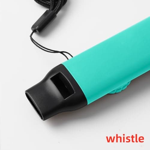 Emergency Survival Safety Whistle，Whistle for Kids with Lanyard,Compass,Thermometer,Ideal for Kayaking, Boating, Hiking, Camping, Climbing(Turquoise) — view 4