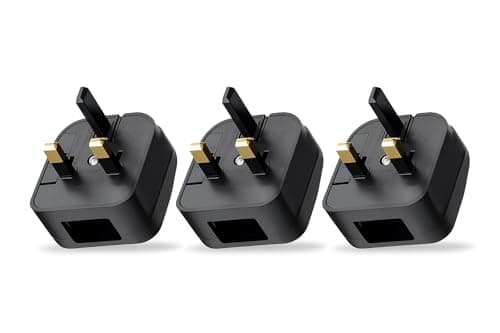 3 x Peak Power Type A to UK Plug Converter with Safety Fuse – Converts US, Chinese & Japanese 2-Pin Plugs to UK 3-Pin Socket – 250V 5A Fused Plug Adapter – Not a Voltage Converter (3)