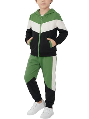 Valcatch Kids Boys Colour Block Tracksuit, 1-Green, 3-4 Years