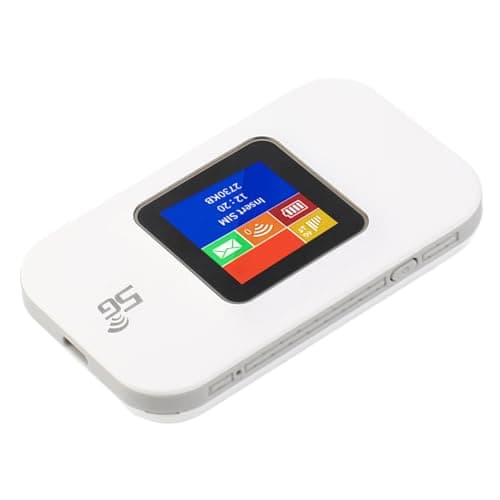 Ghzste Mobile WiFi Hotspot Router 4G Portable WiFi 1.44in Color Screen Mobile Hotspot Router with Micro SIM Card Slot for Phone Tablet Laptop (White) — view 3