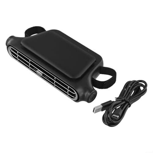 Feeshoppher Car Headrest Cooling Fan with 3 Speeds Adjustable Airflow, Silent Electric Neck Cooler for Vehicle Seat, Portable USB Powered Fan for Road Trip Camping Hiking, Black(Black) — view 2