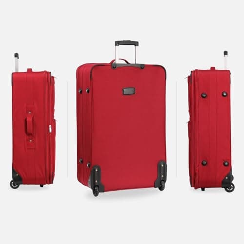 ARIANA Suitcase Medium Lightweight Luggage Trolley Expandable Suitcase 2 Wheel Travel Bag - 70x46x26cm (Red, 26" Medium) — view 2