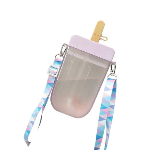 Cute Water Bottle with Straw Hiking Activity City Tour Purple One Size