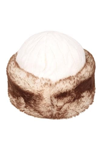Mountain Warehouse Womens Furry Hat - Faux Fur, Fleece Lined - for Winter Travel Cream — view 3