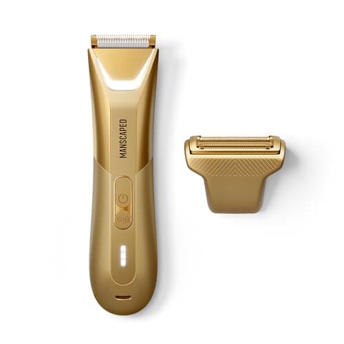MANSCAPED® The Lawn Mower® 5.0 Ultra Groin & Body Hair Trimmer – Dual-Head SkinSafe® Trimmer & Foil Blades, Waterproof Groomer, USB-C Rechargeable with Travel Case, Men’s Ball Shaver, Forged Gold — view 6