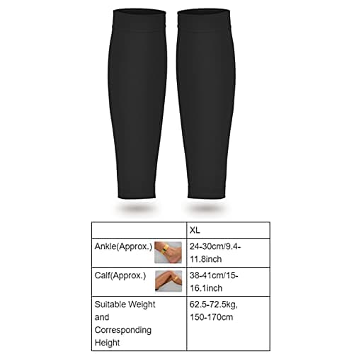 Graduated Calf Compression Sleeves, Medical Footless Compression Socks Men Women Shin Splints Leg Brace 20-30mmHg with Graduated Pressure for Swelling Varicose Veins Calf (Black-XL) — view 4