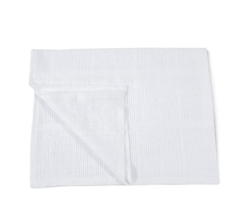 KAM LABELZ Newborn Baby Girl Boy Unisex Extra Soft Light Weight Cellular Blankets| 100% Cotton Eco Friendly Machine Washable| Fits for Moses Basket Pram Crib Travel Car Home| 70 X90 CM (White) — view 3