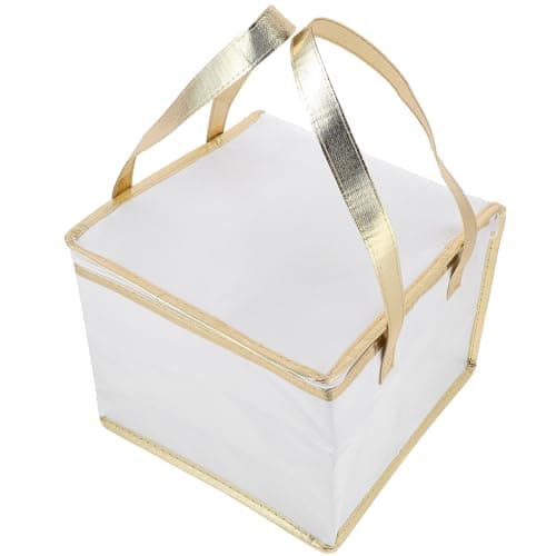 Operitacx Insulated Food Bag Cake Packing Bag with Zipper Portable White