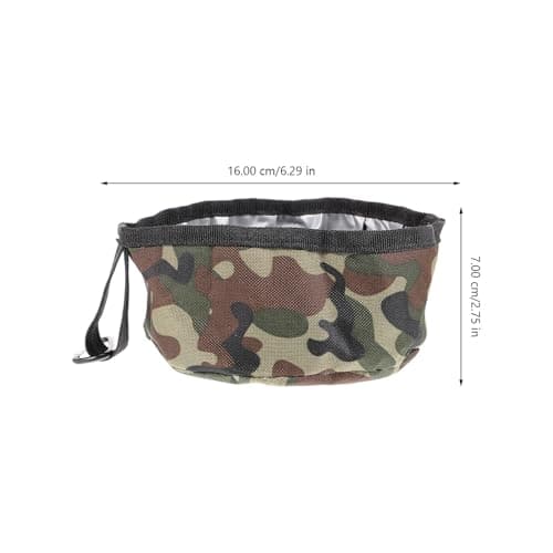 ARTSEWPLY Portable Folding Dog Travel Bowl for Small Dogs, Foldable Oxford Cloth Pet Food and Water Dish, Large Capacity Outdoor Puppy Feeding Bowl with Camouflage Design — view 2