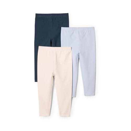 Amazon Essentials x Sofia Grainge Unisex Babies' Legging, Pack of 3, Dark Navy/Ivory/Light Blue, 24 Months
