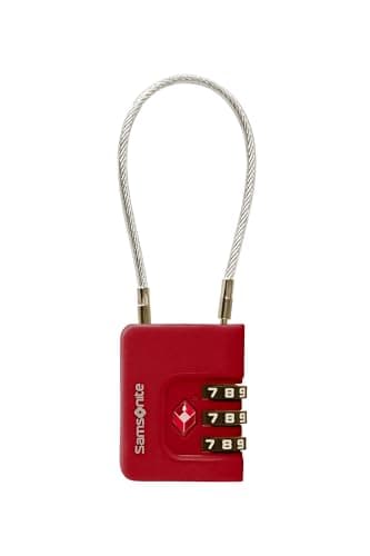 Samsonite TA Revolution - TSA Cable Lock with 3-Digit Combination, Secure Luggage Lock for suitcases & Bags, Red — view 2