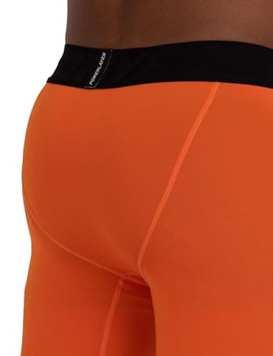 PowerLayer Men's Compression Base Layer Shorts Thermal Shorts Underwear - Orange, L — view 4