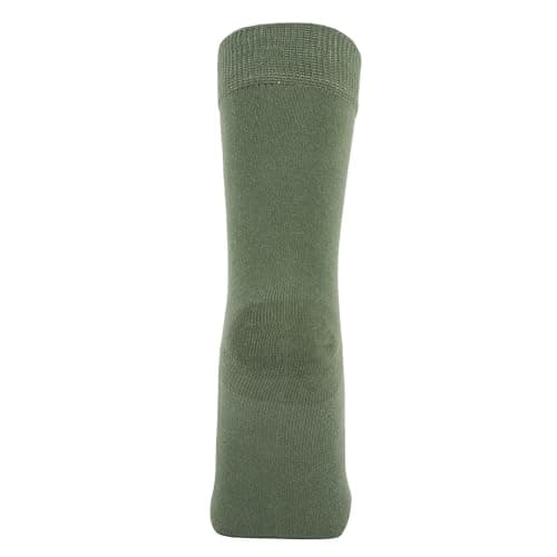 ZAKIRA Combed Cotton Dress Socks - Plain Colour Business Crew Socks for Men & Women, Soft Breathable Cotton, 6-10 (UK), Army Green — view 4