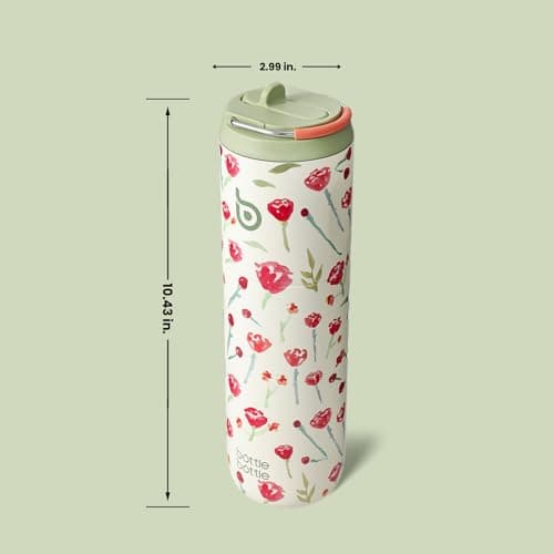 Bottle Bottle Stainless Steel Water Bottle 700ml with Straw and Lid Sports Insulated Metal Water Bottles with Handle(Rose red) — view 5